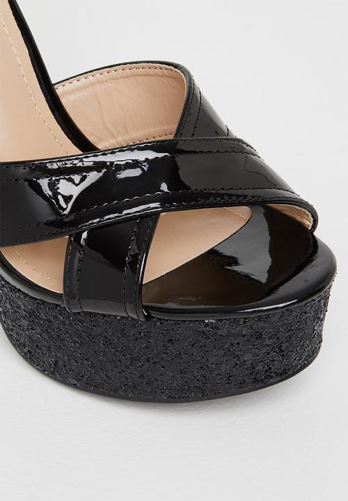 Rock & Co - Grand 1 ankle tie platform heel - black