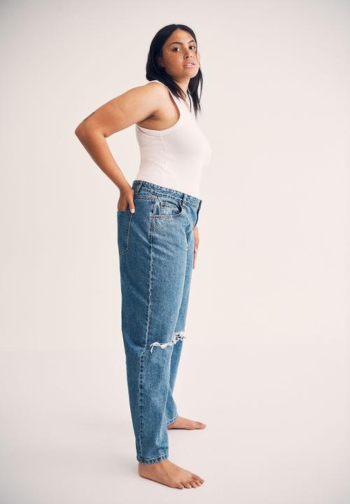 Cotton On - Curve loose straight jean - offshore blue rip
