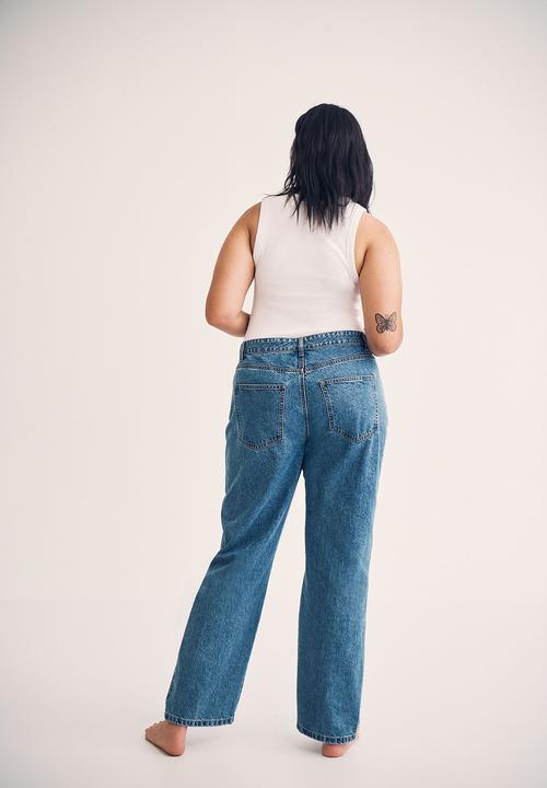 Cotton On - Curve loose straight jean - offshore blue rip