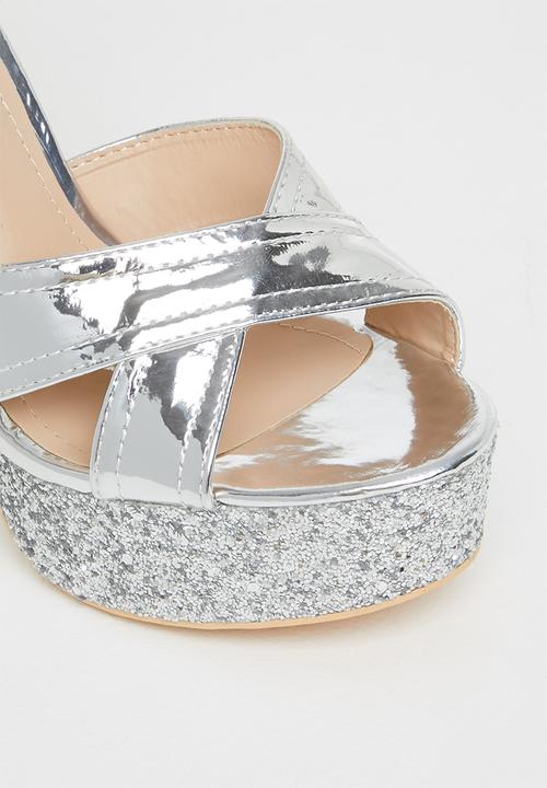 Rock & Co - Grand 1 ankle tie platform heel - silver
