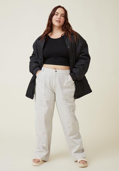 Cotton On - Curve padded oversized jacket - black