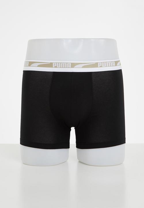 PUMA - Puma men multi logo boxer 2-pack - sand & black