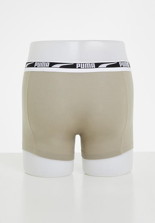 PUMA - Puma men multi logo boxer 2-pack - sand & black
