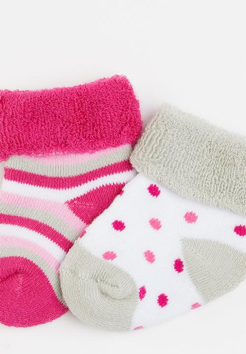 Little Lumps - 2-Pack socks - pink & white