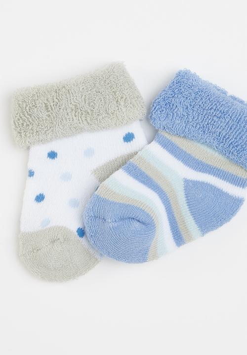 Little Lumps - 2-Pack socks - blue & white