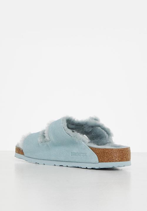 Birkenstock - Arizona suede leather/fur regular - light blue
