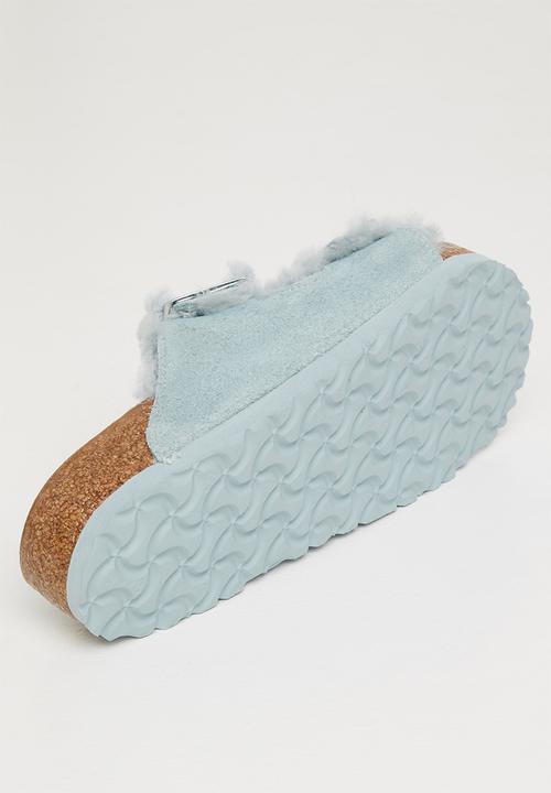 Birkenstock - Arizona suede leather/fur regular - light blue