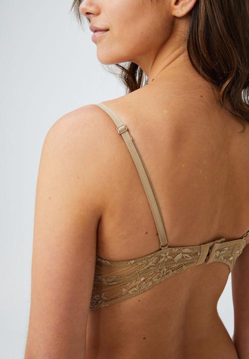 Cotton On - Meadow floral lace push up2 bra - incense