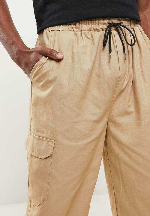 basicthread - Slim fit cuffed chino - tan