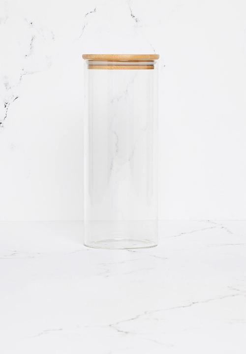 Sixth Floor - Glass & bamboo jar set - 6pc