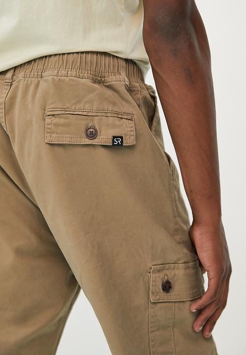 STYLE REPUBLIC - Slim tapered elastic cargo pant - taupe