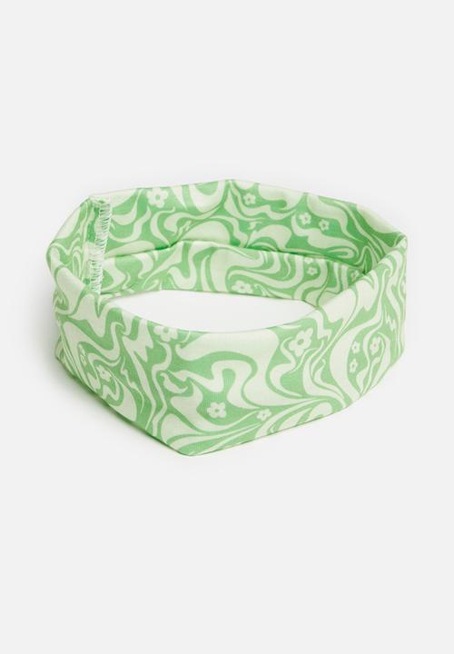 Rubi - Sadie soft headband - green warped daisy