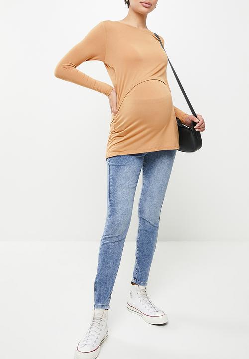 Cotton On - Maternity 2 in 1 long sleeve top - soft camel