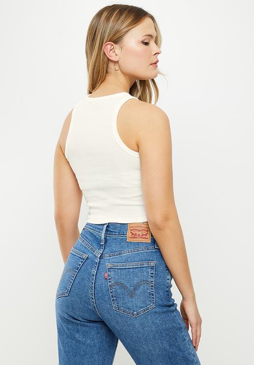 Trendyol - 2-Pack corded super crop knitted singlet - cinnamon & ecru