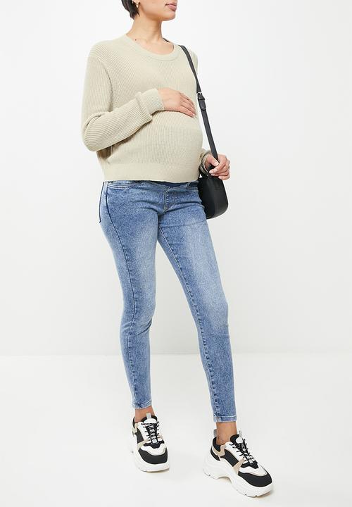 Cotton On - Bump friendly everyday crop pullover - washed sand