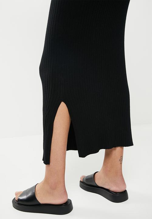 Cotton On - Maternity friendly ribbing midi skirt - black