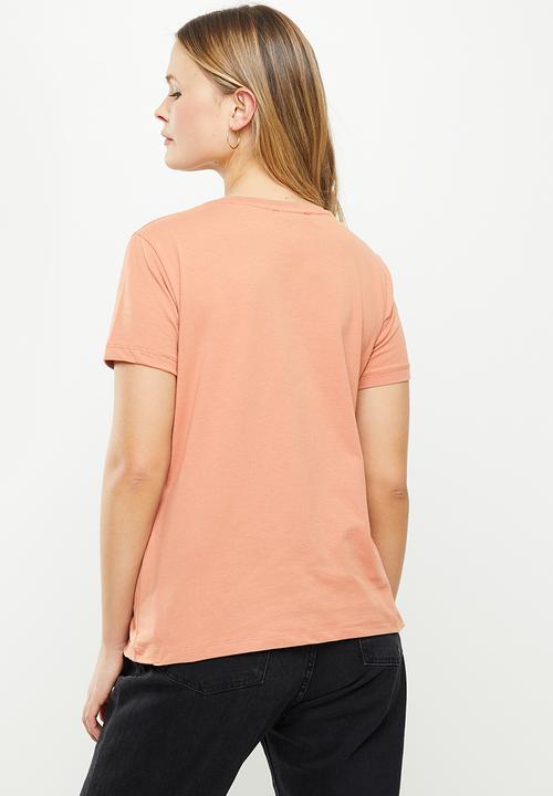 Trendyol - Single jersey crew neck 2-pack knitted T-shirt - khaki & salmon