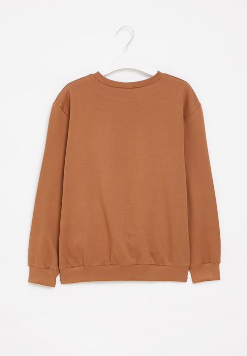 Rebel Republic - Graphic sweat top - tobacco