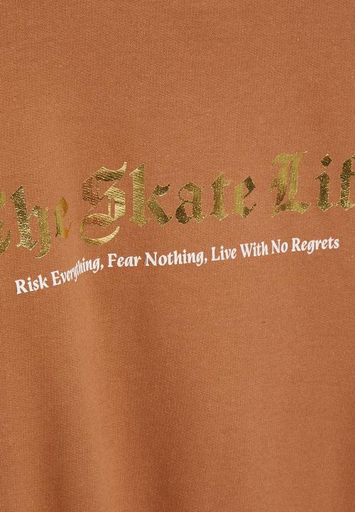 Rebel Republic - Graphic sweat top - tobacco