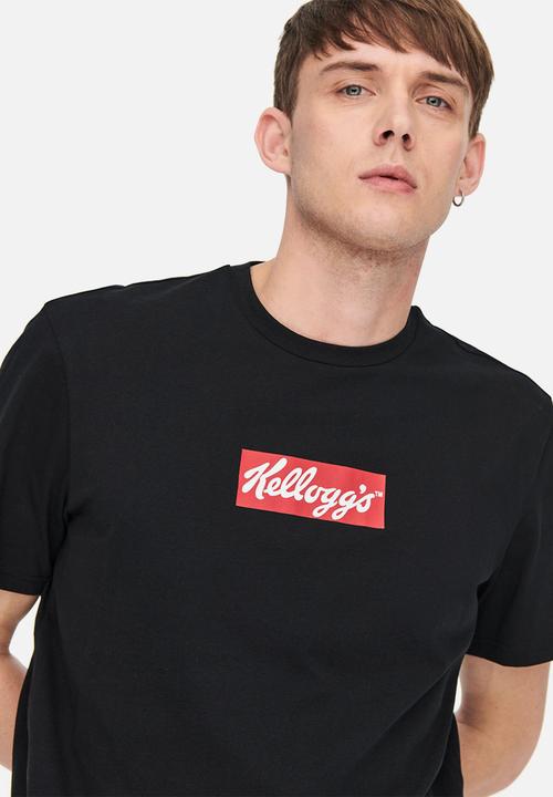 Only & Sons - Onskelloggs reg ss logo tee - black