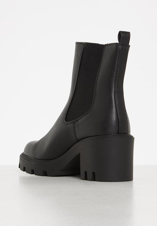 Missguided - Cleated heel chelsea boot - black