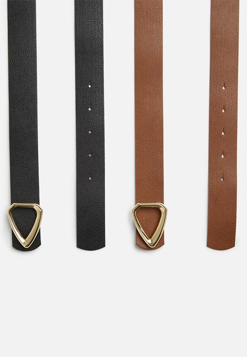 Trendyol - Abstract triangle two pack -  black & brown