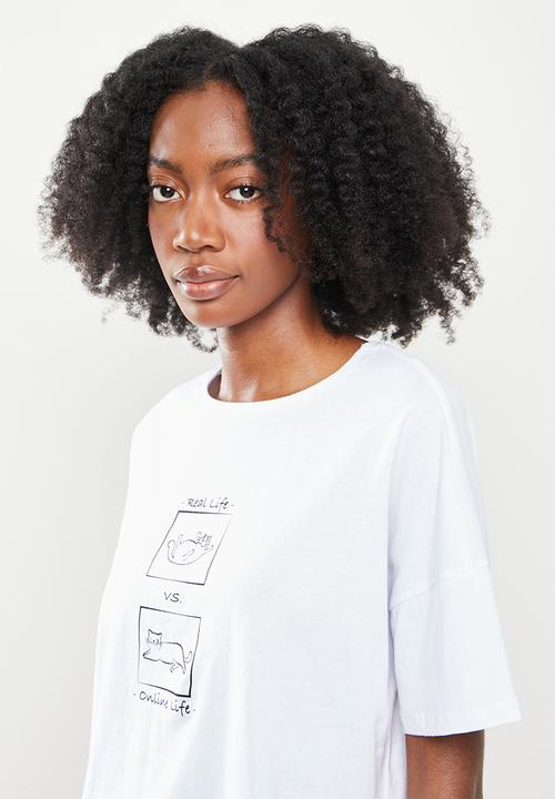 Koton - Print cotton T-shirt - white