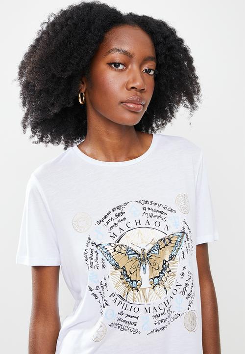 Koton - Patterned basic T-shirt - white