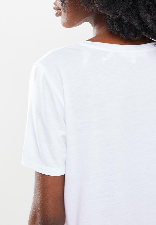Koton - Patterned basic T-shirt - white