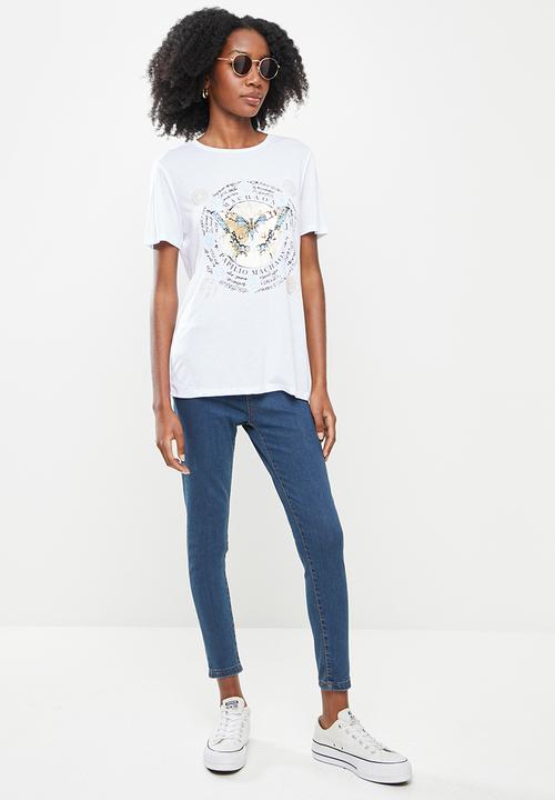 Koton - Patterned basic T-shirt - white