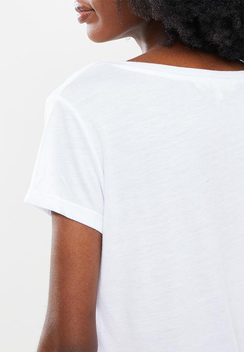 Koton - Scoop neck T-shirt- white