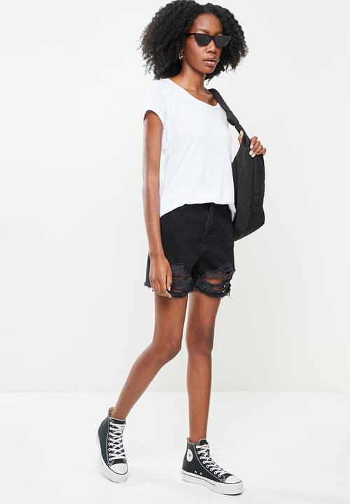 Koton - Scoop neck T-shirt- white