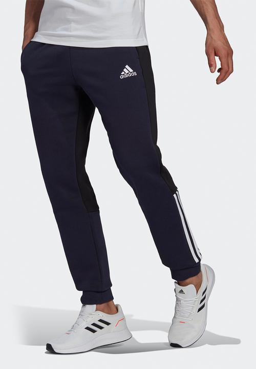 adidas Performance - Essentials Colorblock Fleece Pants  - legend ink & black