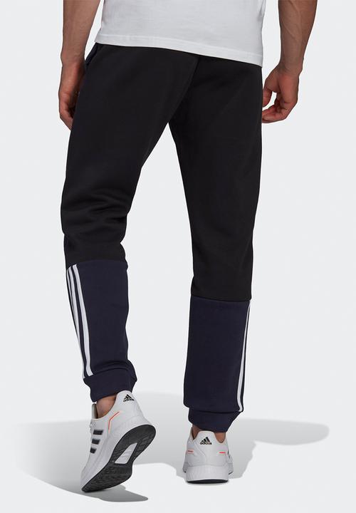 adidas Performance - Essentials Colorblock Fleece Pants  - legend ink & black