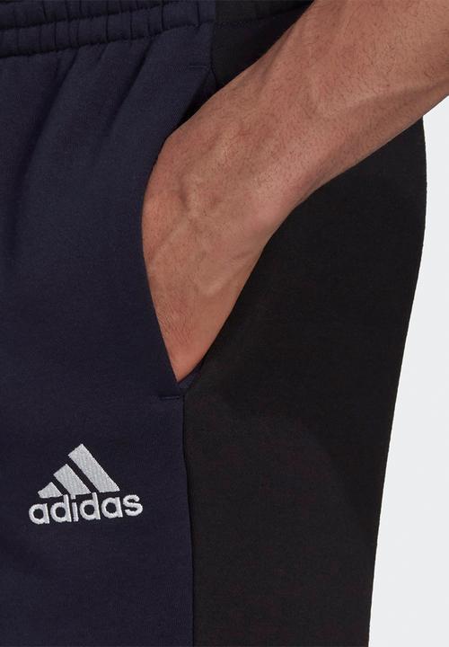 adidas Performance - Essentials Colorblock Fleece Pants  - legend ink & black