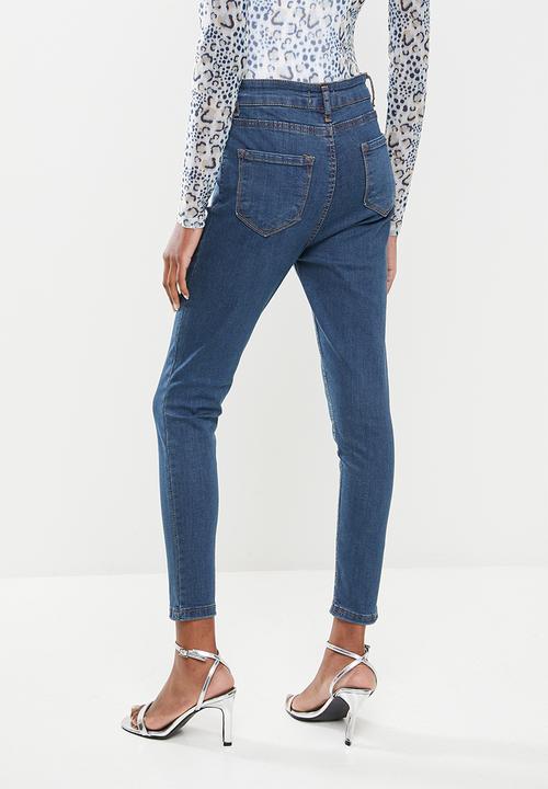 Trendyol - Blue high waist skinny jeans - navy
