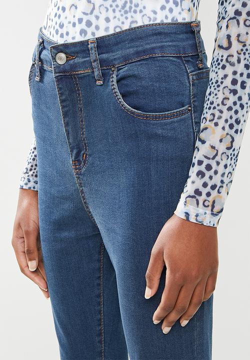 Trendyol - Blue high waist skinny jeans - navy