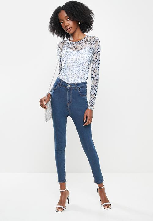Trendyol - Blue high waist skinny jeans - navy