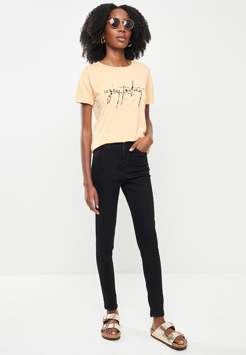 Koton - Printed T-shirt - beige