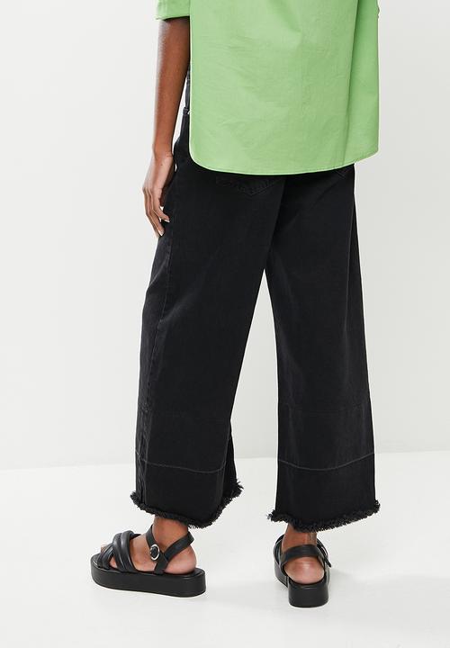Trendyol - High waist wide leg jeans - black