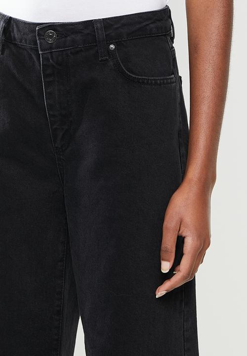 Trendyol - High waist wide leg jeans - black