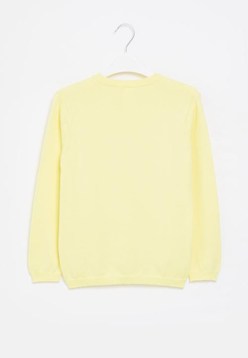 Pop Candy - Girls plain cardigan - yellow