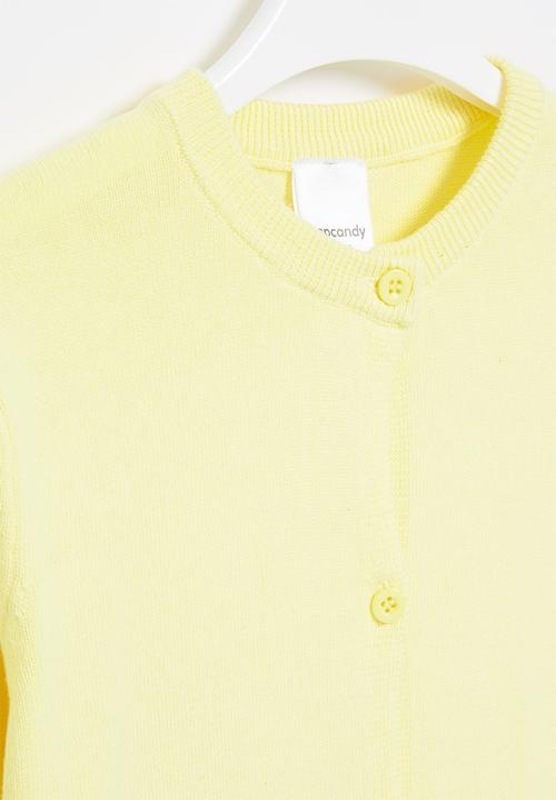Pop Candy - Girls plain cardigan - yellow