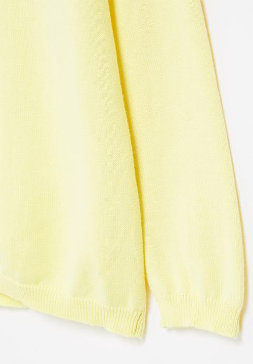 Pop Candy - Girls plain cardigan - yellow