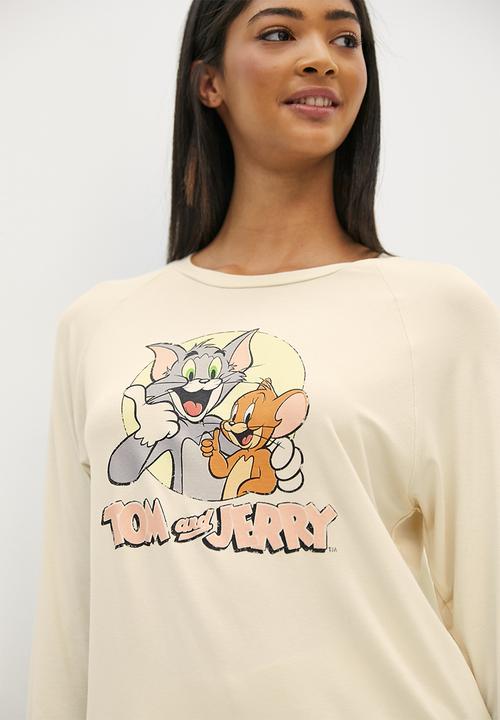 Blake - Tom and Jerry oversized crew/legging sleep set - neutral