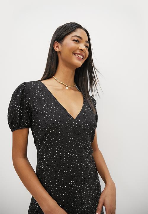 Blake - Fit and flare mini dress - black & white