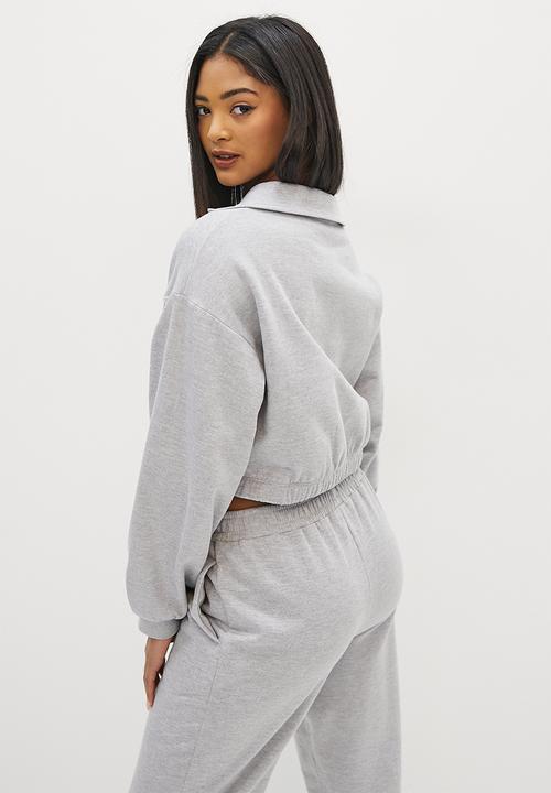 Blake - Co ord towelling sweater - grey melange