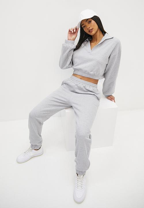 Blake - Co ord towelling sweater - grey melange