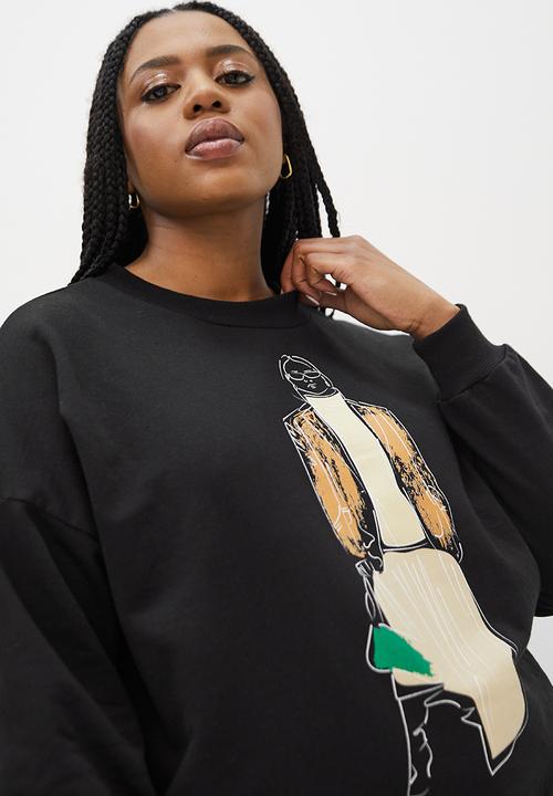 Superbalist - Graphic sweat - black