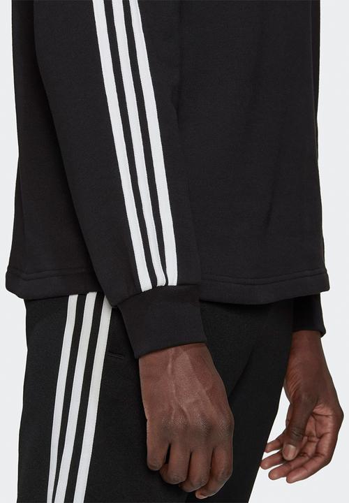 adidas Originals - Adicolor 3-Stripes Long Sleeve Polo Sweatshirt  - black